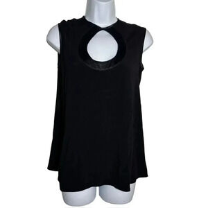 ALEXIS black sleeveless  top with cut out circle size Medium